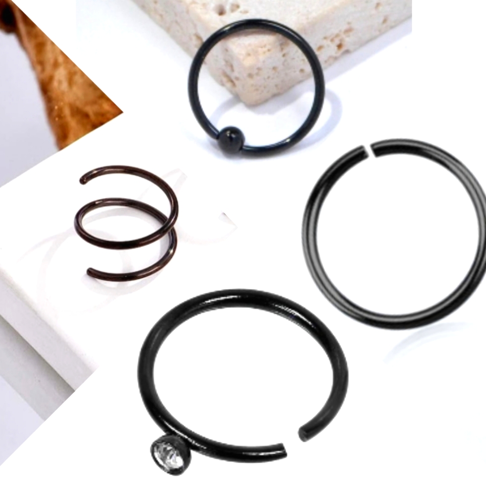4 Nose Ring Hoops